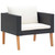 3 Piece Patio Lounge Set with Cushions Poly Rattan Black A949-310218