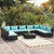 10 Piece Patio Lounge Set with Cushions Poly Rattan Black A949-3101913