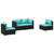 4 Piece Patio Lounge Set with Cushions Poly Rattan Black A949-3102169