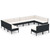 12 Piece Patio Lounge Set with Cushions Poly Rattan Black A949-3094612