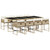 9 Piece Patio Dining Set with Cushions Beige Poly Rattan A949-3278049