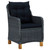 3 Piece Patio Lounge Set with Cushions Poly Rattan Dark Gray A949-3060180