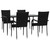 5 Piece Patio Dining Set Black Poly Rattan A949-3156668