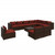 11 Piece Patio Lounge Set with Cushions Poly Rattan Brown A949-3102603