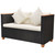 6 Piece Patio Lounge Set with Cushions Poly Rattan Black A949-42996