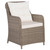 3 Piece Bistro Set with Cushions and Pillows Poly Rattan Brown A949-44150