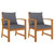 Patio Chairs 2 pcs with Dark Gray Cushion Solid Acacia Wood A949-311832
