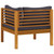 5 Piece Patio Lounge Set with Cushion Solid Acacia Wood A949-3086919