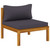 5 Piece Patio Lounge Set with Cushion Solid Acacia Wood A949-3086919