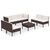 8 Piece Patio Lounge Set with Cushions Poly Rattan Brown A949-3094355