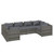 6 Piece Patio Lounge Set with Cushions Poly Rattan Gray A949-3101941