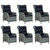 7 Piece Patio Dining Set Light Gray Poly Rattan A949-3156807