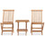 3 Piece Folding Patio Dining Set Solid Teak Wood A949-315455
