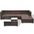 5 Piece Patio Lounge Set with Cushions Poly Rattan Brown A949-42099