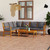 5 Piece Patio Lounge Set with Cushion Solid Acacia Wood A949-3057780