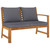 5 Piece Patio Lounge Set with Cushion Solid Acacia Wood A949-3057780