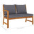 5 Piece Patio Lounge Set with Cushion Solid Acacia Wood A949-3057780