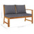 5 Piece Patio Lounge Set with Cushion Solid Acacia Wood A949-3057780