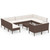 12 Piece Patio Lounge Set with Cushions Poly Rattan Brown A949-3094619