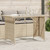 Patio Table with Glass Top Beige 43.3"x26.8"x27.6" Poly Rattan A949-366353