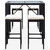 5 Piece Patio Bar Set Poly Rattan and Glass Black A949-49568