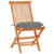 3 Piece Bistro Set with Gray Cushions Solid Teak Wood A949-3063241