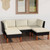 5 Piece Patio Lounge Set with Cushions Poly Rattan Black A949-3059733