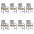 Patio Chairs with Cushions 8 pcs Solid Acacia Wood Gray A949-3078225