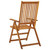 Patio Reclining Chairs 3 pcs Solid Acacia Wood A949-311847