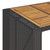 Patio Bar Table with Acacia Wood Top Black 72.8"x31.5"x43.3" Poly Rattan A949-368700
