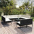  12 Piece Patio Lounge Set with Cushions Poly Rattan Black A949-3094608