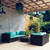  6 Piece Patio Lounge Set with Cushions Poly Rattan Black A949-3101489