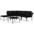  6 Piece Patio Lounge Set with Cushions Black PVC A949-48589