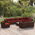  10 Piece Patio Lounge Set with Cushions Poly Rattan Brown A949-3102635