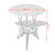  3 Piece Bistro Set Cast Aluminum White A949-42165