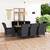  9 Piece Patio Dining Set with Cushions Poly Rattan Dark Gray A949-3060139