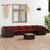  8 Piece Patio Lounge Set with Cushions Poly Rattan Brown A949-3101963