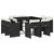  9 Piece Patio Dining Set with Cushions Black Poly Rattan A949-3277961