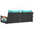  Swing Bench with Cushions Black 42.9"x24.4"x15.7" Poly Rattan A949-368160