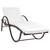  Sun Lounger with Cushion & Table Poly Rattan Brown A949-42885