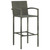  3 Piece Patio Bar Set with Armrest Poly Rattan Gray A949-3064806