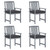  Patio Chairs with Cushions 4 pcs Gray Solid Acacia Wood A949-3061252