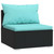  9 Piece Patio Lounge Set with Cushions Poly Rattan Black A949-3101777