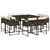  9 Piece Patio Dining Set with Cushions Brown Poly Rattan A949-3278144