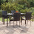  5 Piece Patio Dining Set Black Poly Rattan A949-3156656