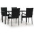  5 Piece Patio Dining Set Black Poly Rattan A949-3156656