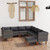  9 Piece Patio Lounge Set with Cushions Poly Rattan Gray A949-3059722