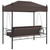  Patio Swing Bench with Canopy Coffee BrownSteel A949-4008900