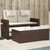  Reclining Patio Bench with Cushions Brown Poly Rattan A949-365818