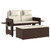  Reclining Patio Bench with Cushions Brown Poly Rattan A949-365818